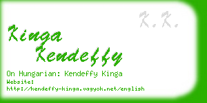 kinga kendeffy business card